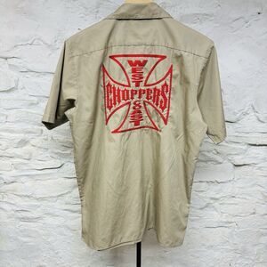 West Coast Choppers Vintage Shirt Motorcycle Jesse James Work Wear Embroidered